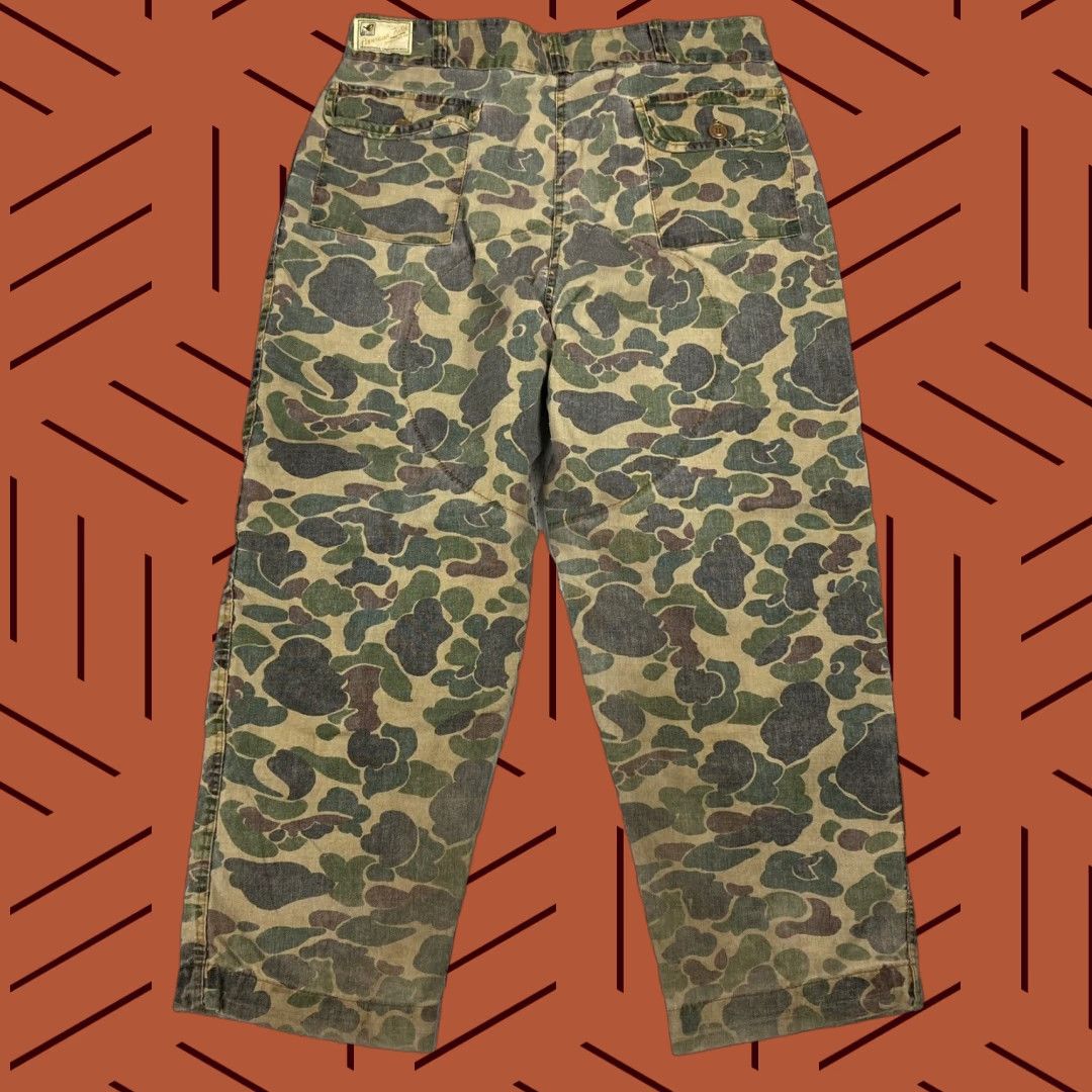 Doublet VINTAGE 1970s American Field Sportswear Duck Camo Double Knee Work Pants Brown Cotton Mens 40 outdoor, military style Size US 40 / EU 56 - 1 Thumbnail