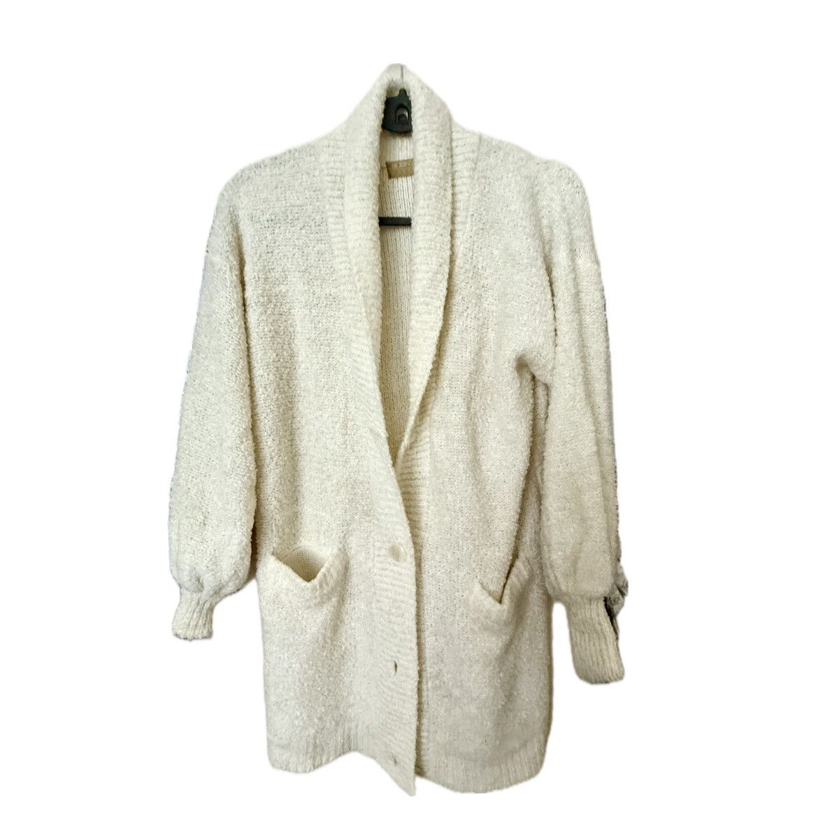 Robinson Les Bains Vintage 80’s Robinsons Cream Knit Long Sleeve Cardigan Size M / US 6-8 / IT 42-44 - 2 Thumbnail