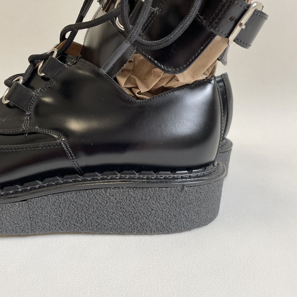 Comme des Garcons Black Leather Combat Boot Creepers Size US 9 / IT 39 - 11 Thumbnail