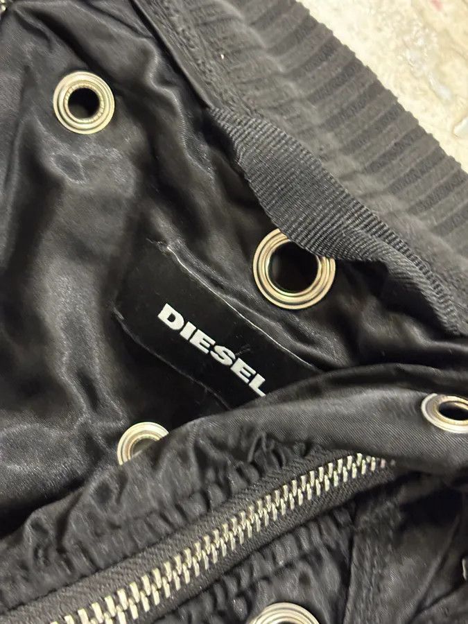Diesel 2010s Diesel Black Nylon Eyelet Studded Bomber Jacket Size US S / EU 44-46 / 1 - 10 Thumbnail