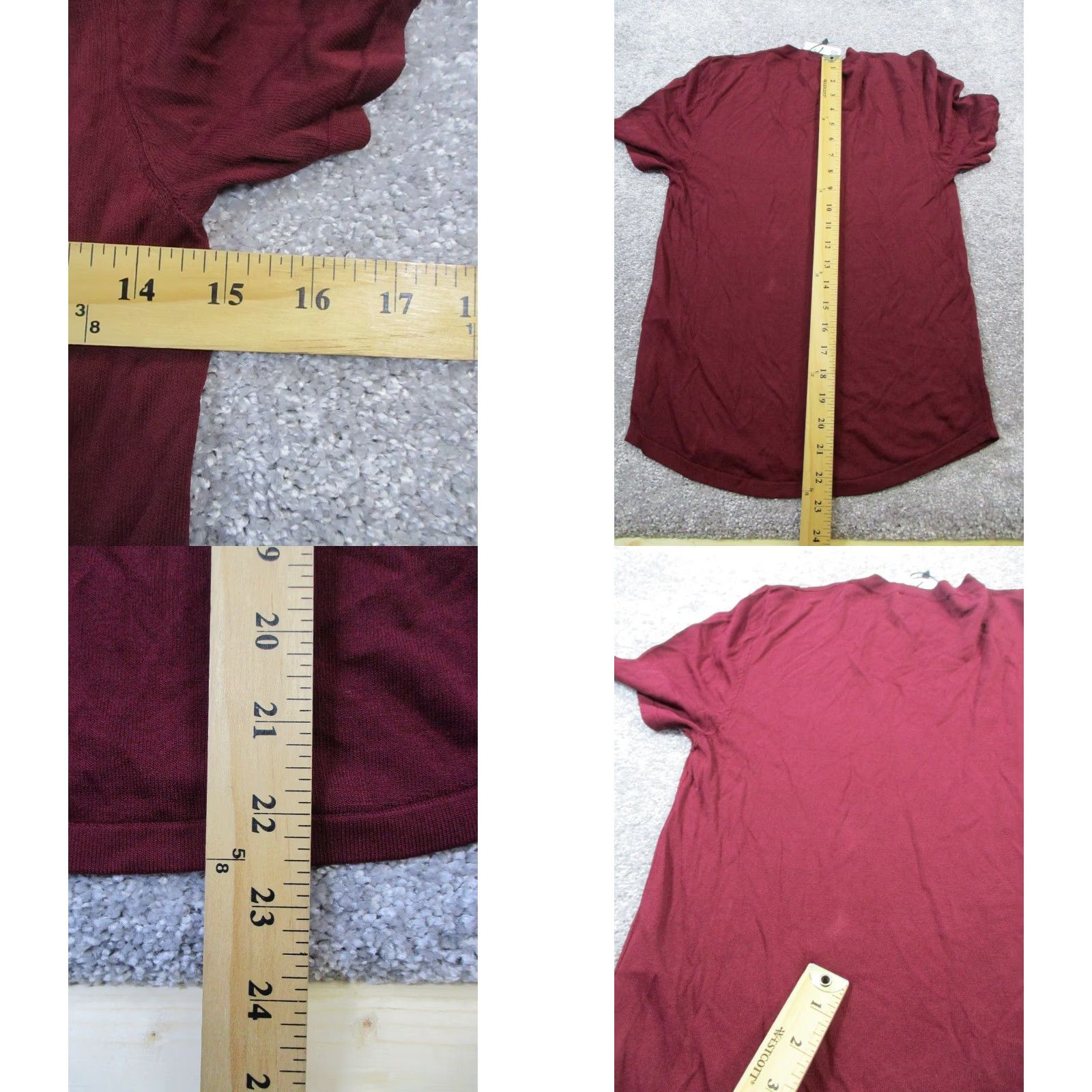 Zara Zara Shirt Womens L Red Knit Pullover Crew Neck Casual Basic Cotton Knit Short Sleeve T-Shirt - 80s? Size L / US 10 / IT 46 - 8 Thumbnail