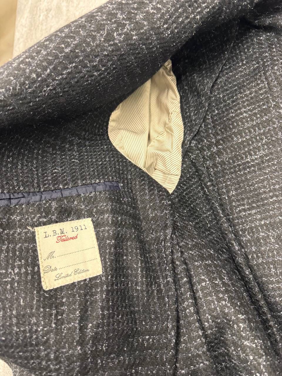 L.B.M. 1911 L.B.M 1911 Men Wool Coat Double Breasted Dark Grey Check Size US M / EU 48-50 / 2 - 6 Thumbnail