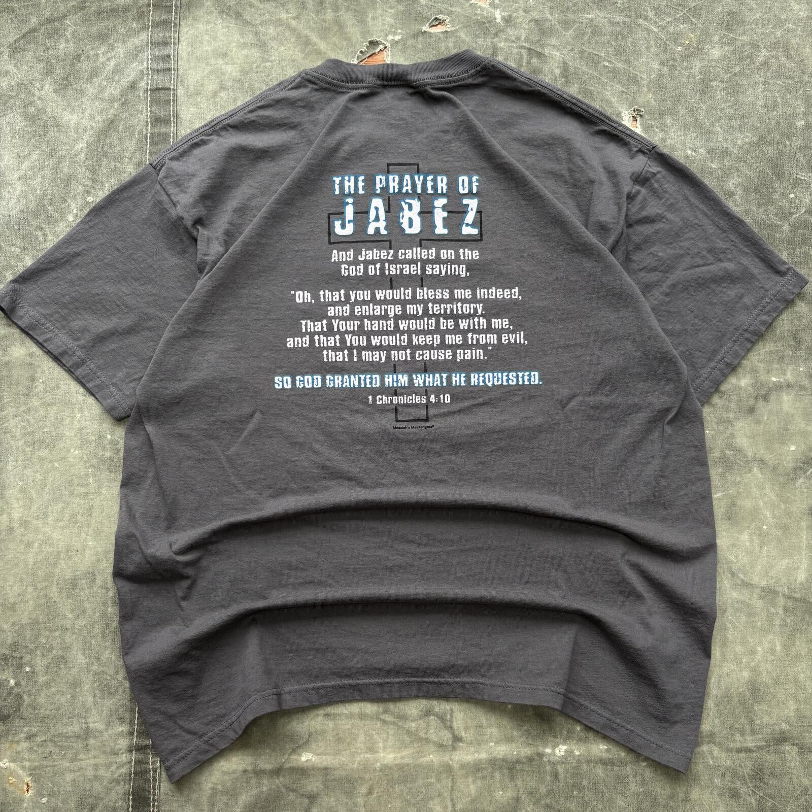 Anvil Vintage Y2K Prayer Of Jabez Jesus Cross Religious Shirt Size US XL / EU 56 / 4 - 1 Thumbnail