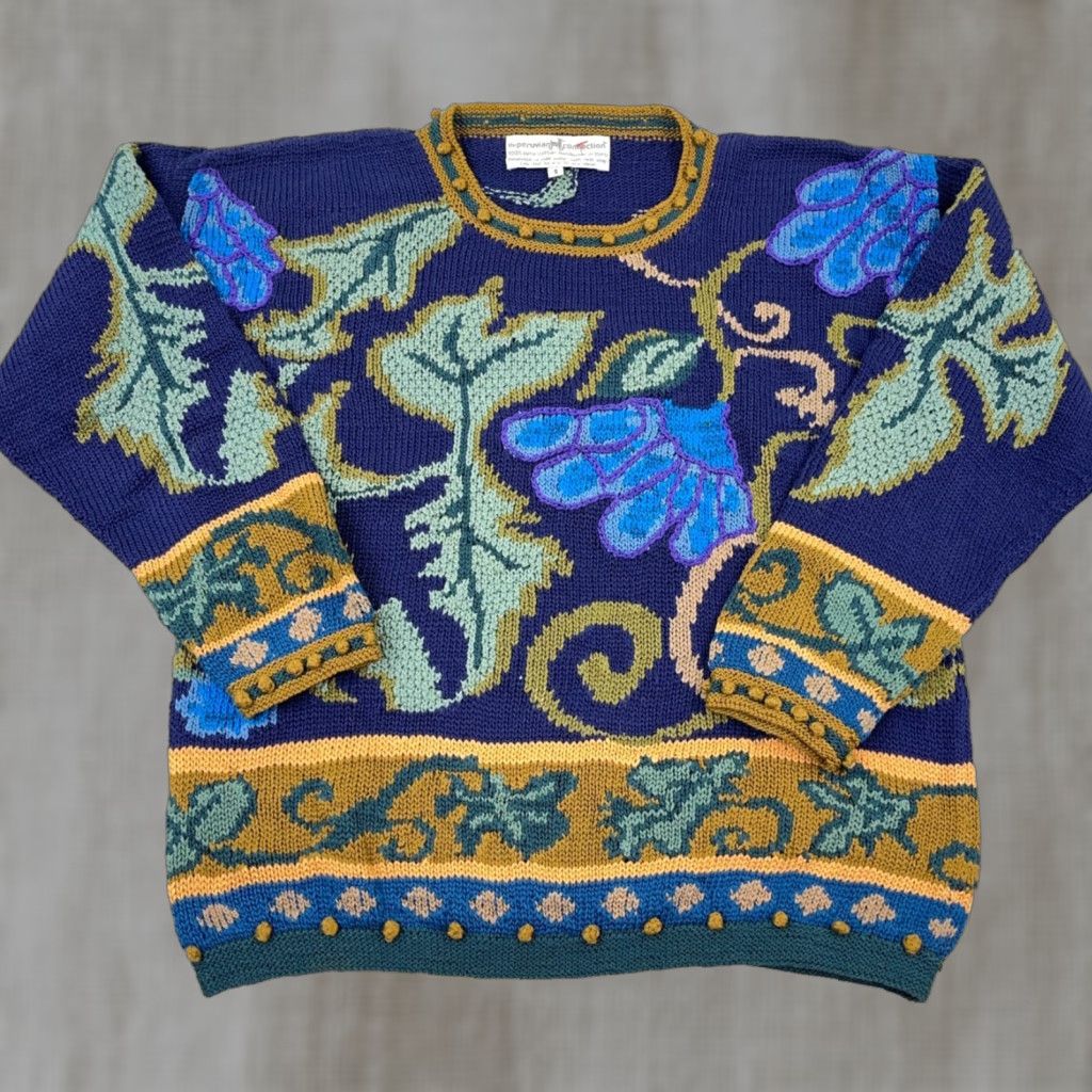 Vintage Vintage Peruvian Connection Women's Blue 90s Geometric Pullover Sweater User: Vintage Peruvian Connection Women's Blue 90s Geometric Pullover Sweater Size L / US 10 / IT 46 - 1 Thumbnail