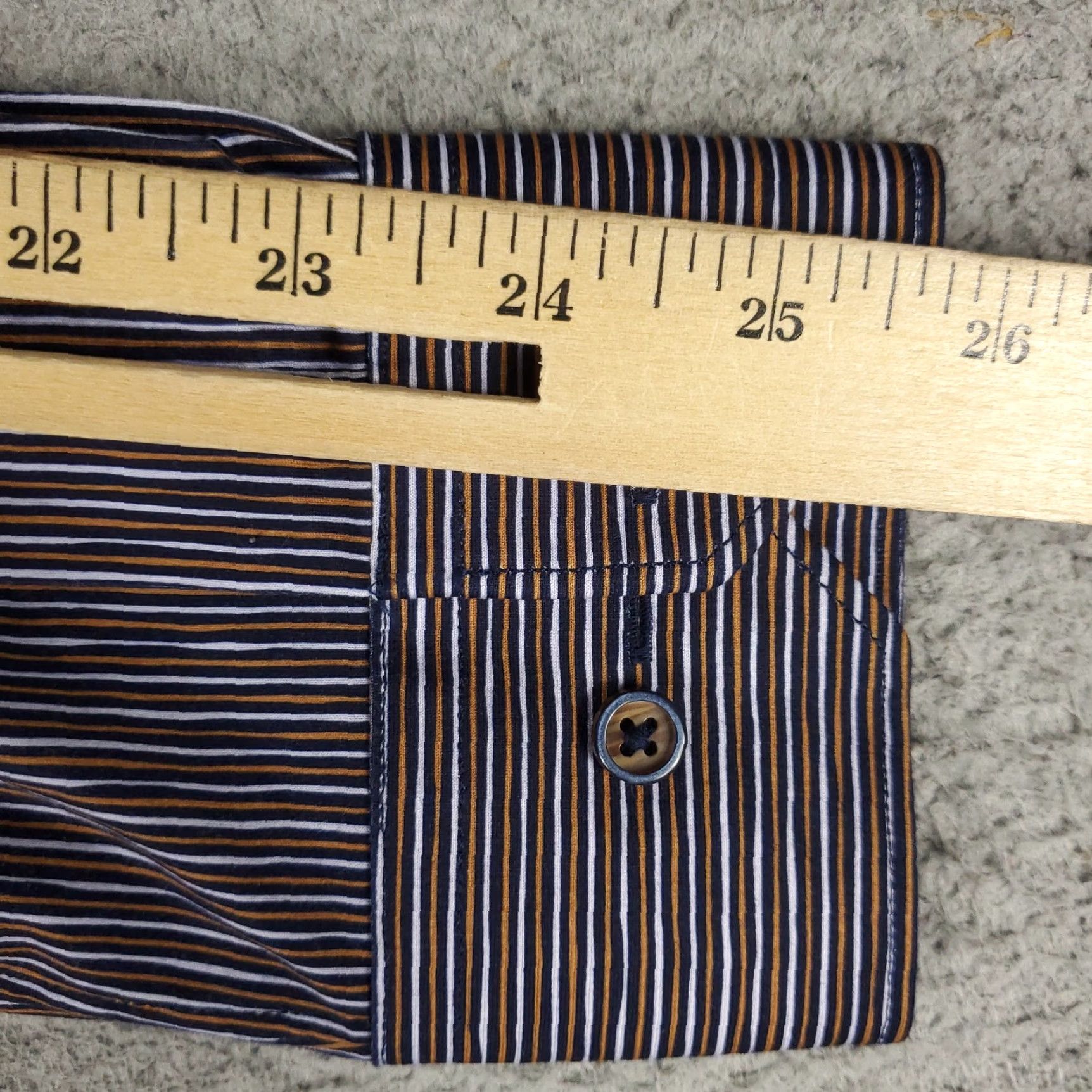 BUGATCHI Bugatchi Shirt Mens Medium Purple Striped Stretch Button Up Long Sleeve Size US M / EU 48-50 / 2 - 6 Thumbnail