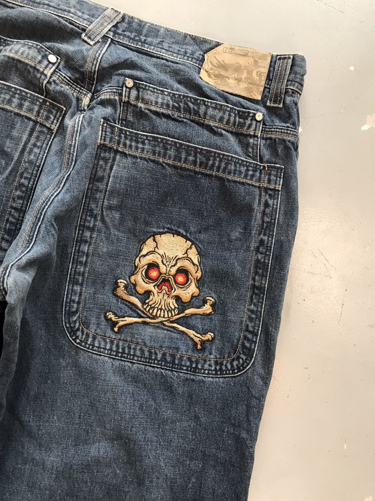JNCO × Vintage Vintage Jnco crazy skull 💀 embroidered denim Size US 36 / EU 52 - 13 Thumbnail