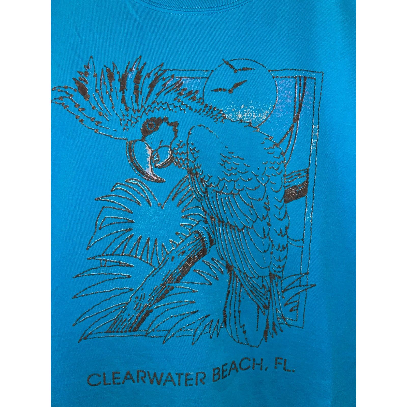 Jerzees Vintage Clearwater Beach Shirt Florida Bird Blue Tee XL 90s Size US XL / EU 56 / 4 - 3 Thumbnail