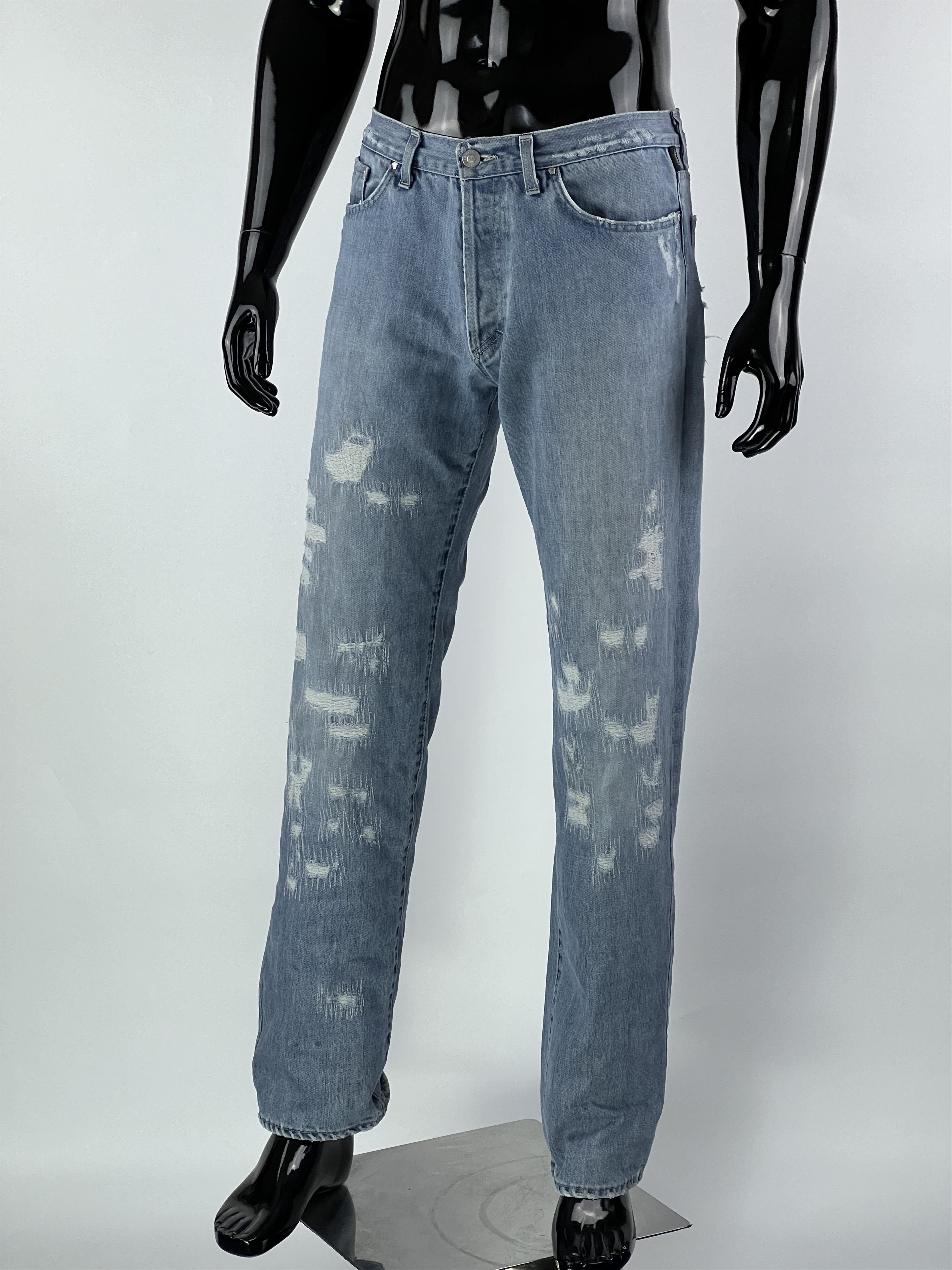 Versace Jeans Couture Rare Vintage Versace Jeans Couture Distressed Denim Pants Size US 31 - 1 Thumbnail