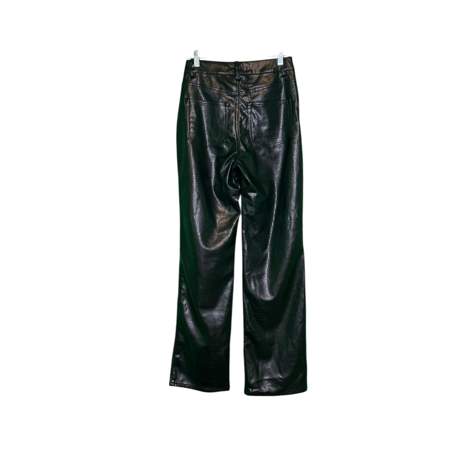 H&M H&M black faux crocodile leather straight leg pants size 4 Size 27" / US 4 / IT 40 - 20 Thumbnail