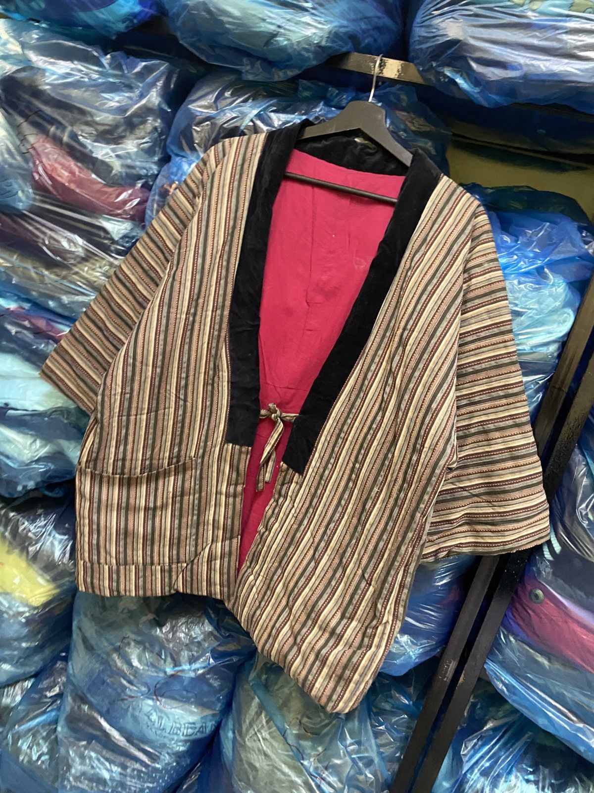 Japanese Brand VINTAGE 90S HANTEN KIMONO PATCHWORK STRIPE JACKET Size US M / EU 48-50 / 2 - 3 Thumbnail