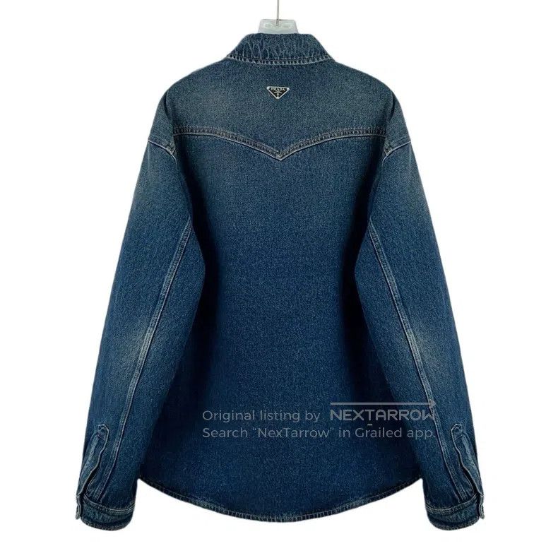 Prada Prada Blue washed old triangle standard cotton lapel singl Size US S / EU 44-46 / 1 - 2 Thumbnail