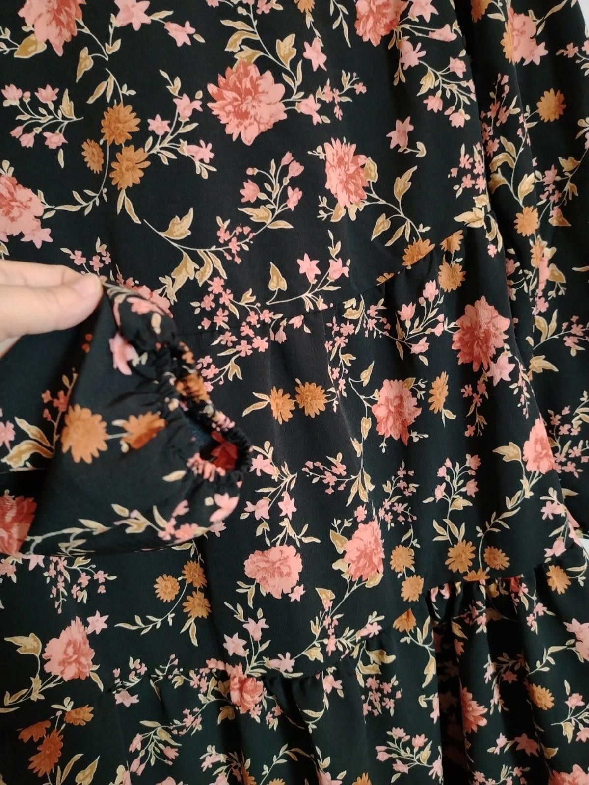 New Look New Look Floral Tiered Smock Mini Dress Size 8 - REPAIR Size S / US 4 / IT 40 - 5 Thumbnail