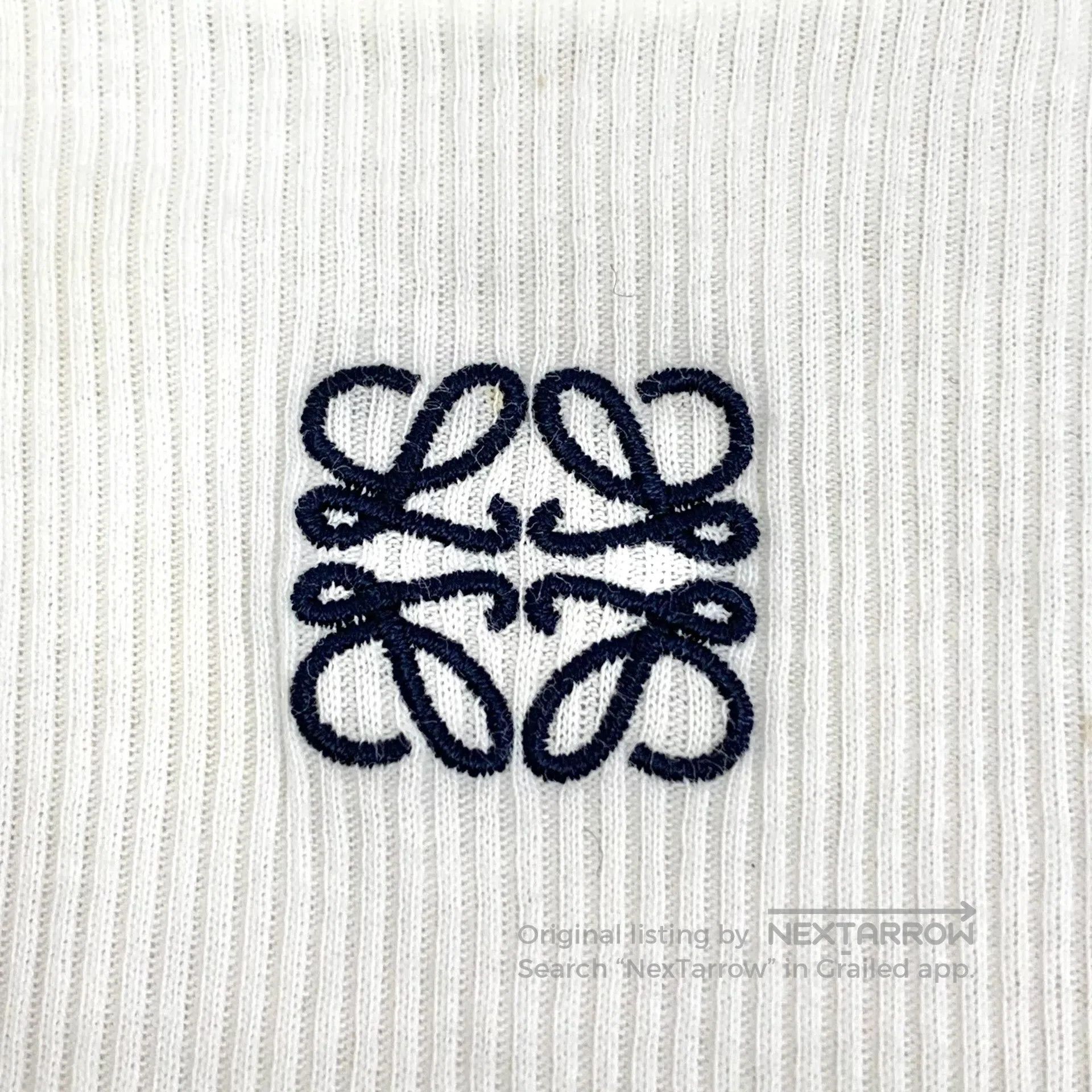 Loewe Loewe White cotton round neck sleeveless knitted vest with Size L / US 10 / IT 46 - 5 Thumbnail