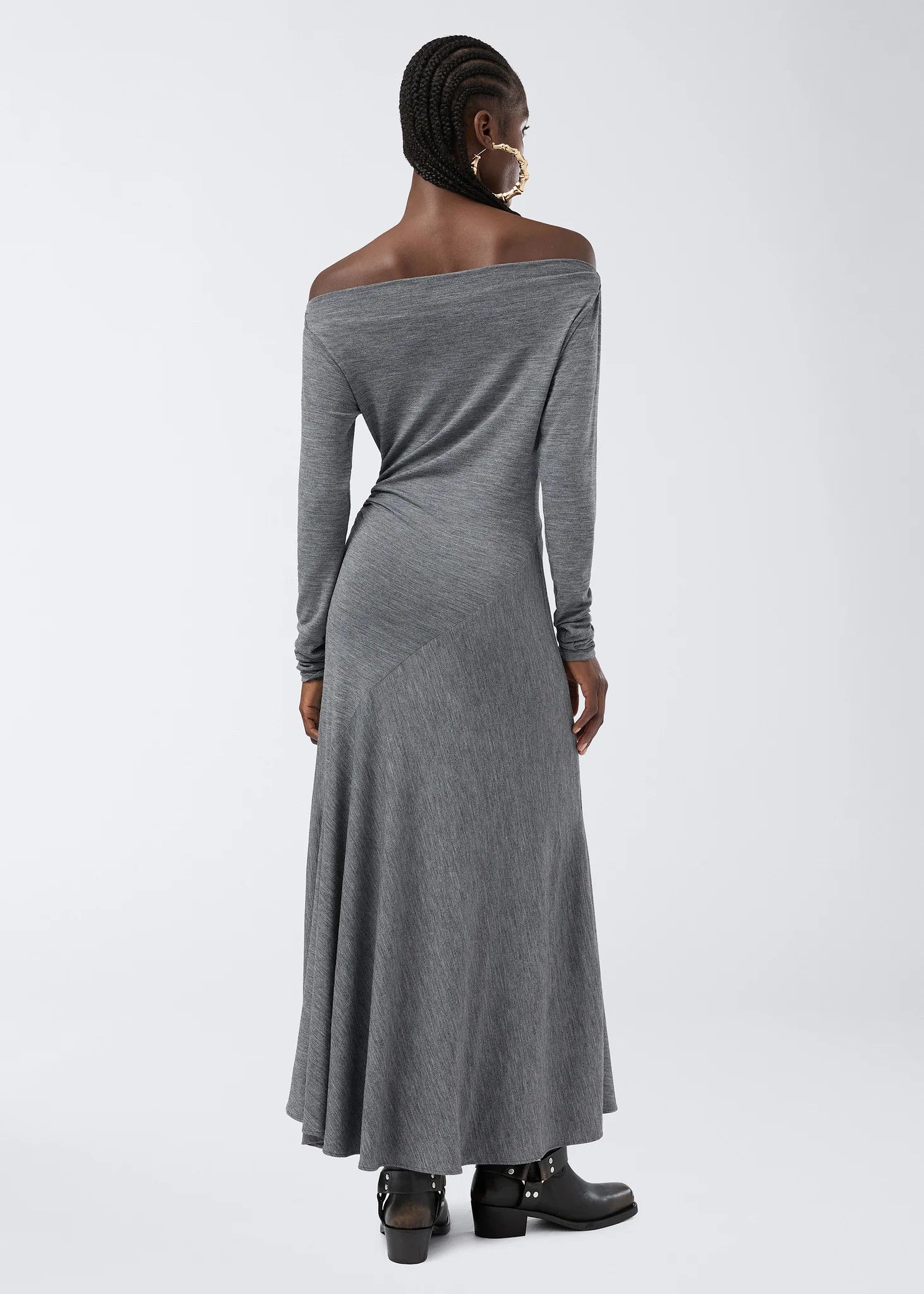 THE ANDAMANE o1s22i1n1024 Saba Jersey Dress in Grey Size S / US 4 / IT 40 - 2 Thumbnail