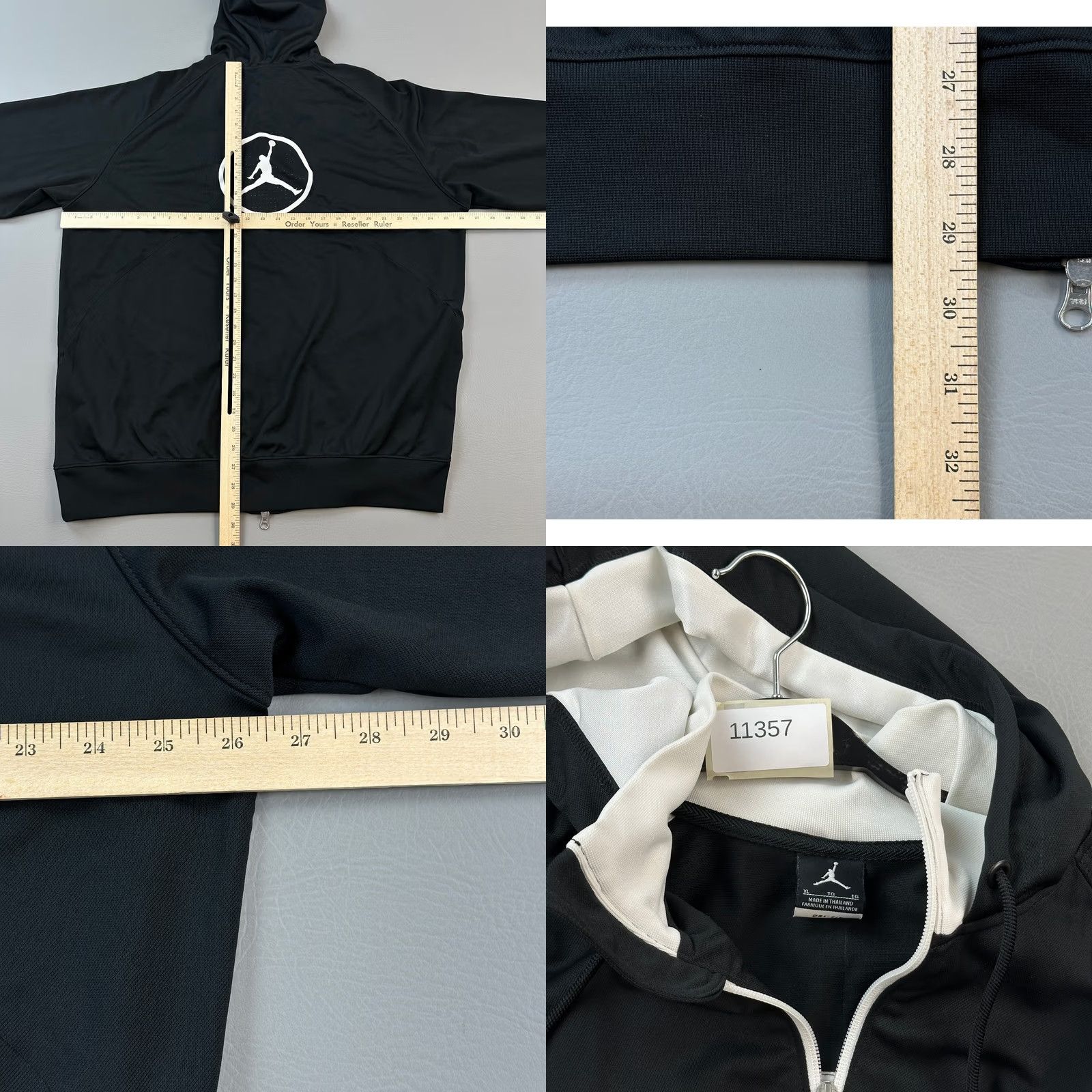 Jordan Brand VINTAGE Jordan Team Jacket Mens XL Black Dri Fit Full Zip Hooded Jumpman Logo 2010 Size US XL / EU 56 / 4 - 9 Thumbnail