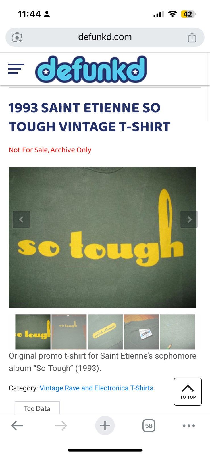 Other Vintage band Saint Etienne “So Tough” album promo tee Size US L / EU 52-54 / 3 - 5 Thumbnail