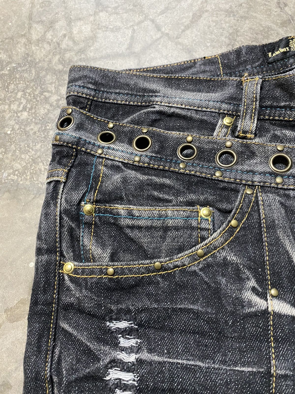 14th Addiction × LOWBOX × Le Grande Bleu (L.G.B.) Flare Jeans Lowbox Bondage Size US 31 - 13 Thumbnail