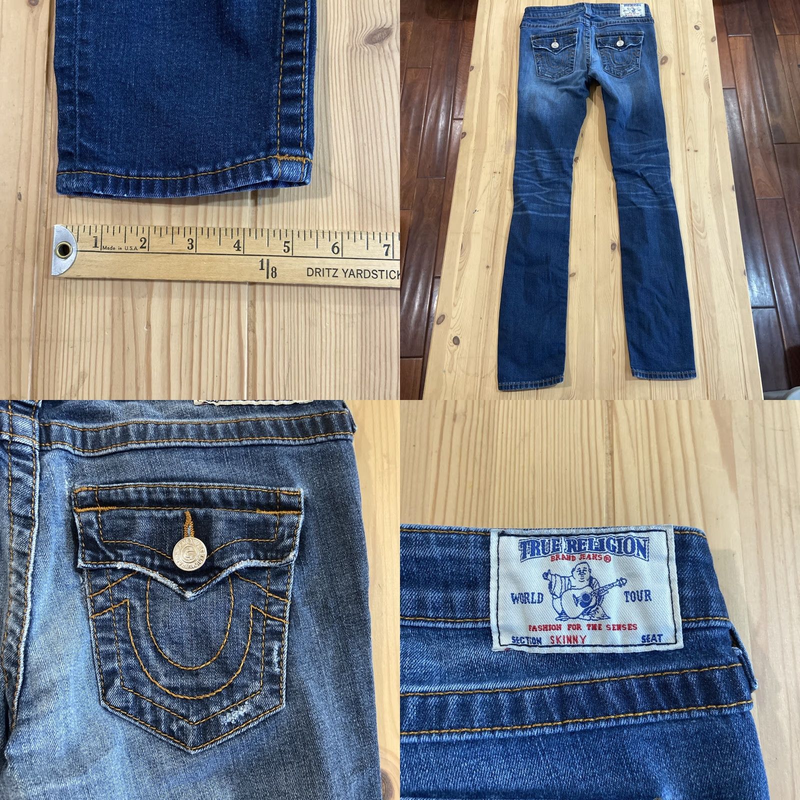 True Religion VTG True Religion Jeans Skinny Distressed Blue Women’s Size 28 Stretch Size 28" / US 6 / IT 42 - 8 Thumbnail