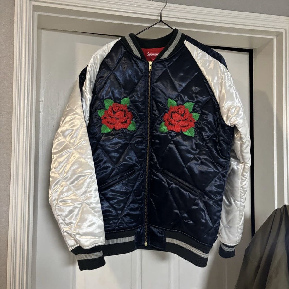 Supreme Quilted Satin Bomber | Grailed