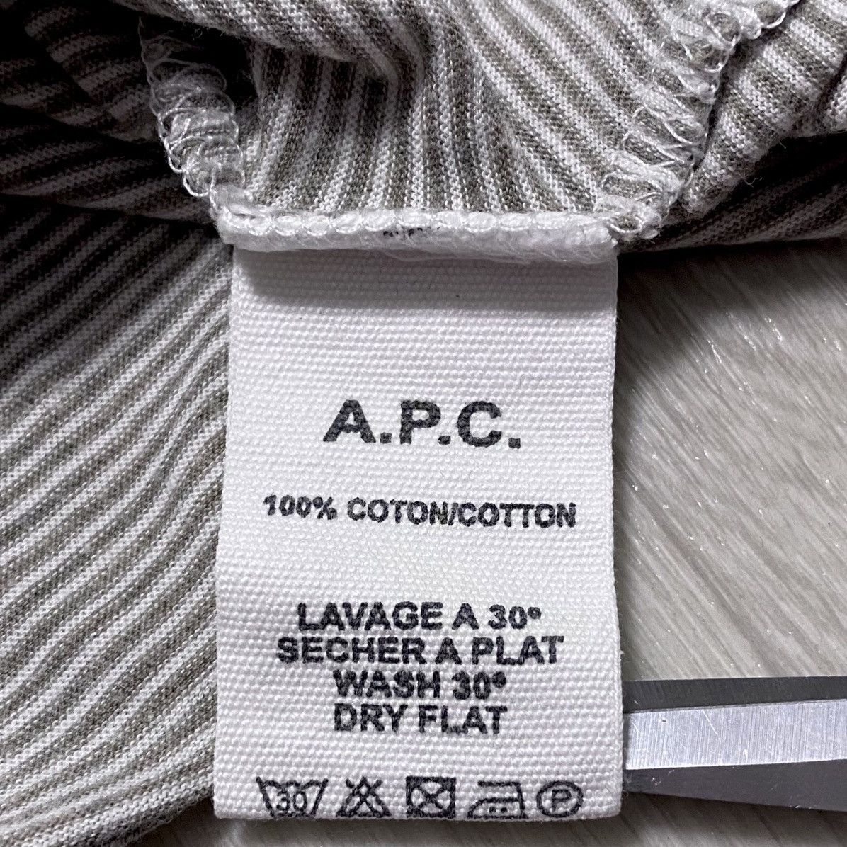 A.P.C. Womens A.P.C. APC Wide Neck Striped Cotton Long Sleeve Shirt Size L / US 10 / IT 46 - 15 Thumbnail