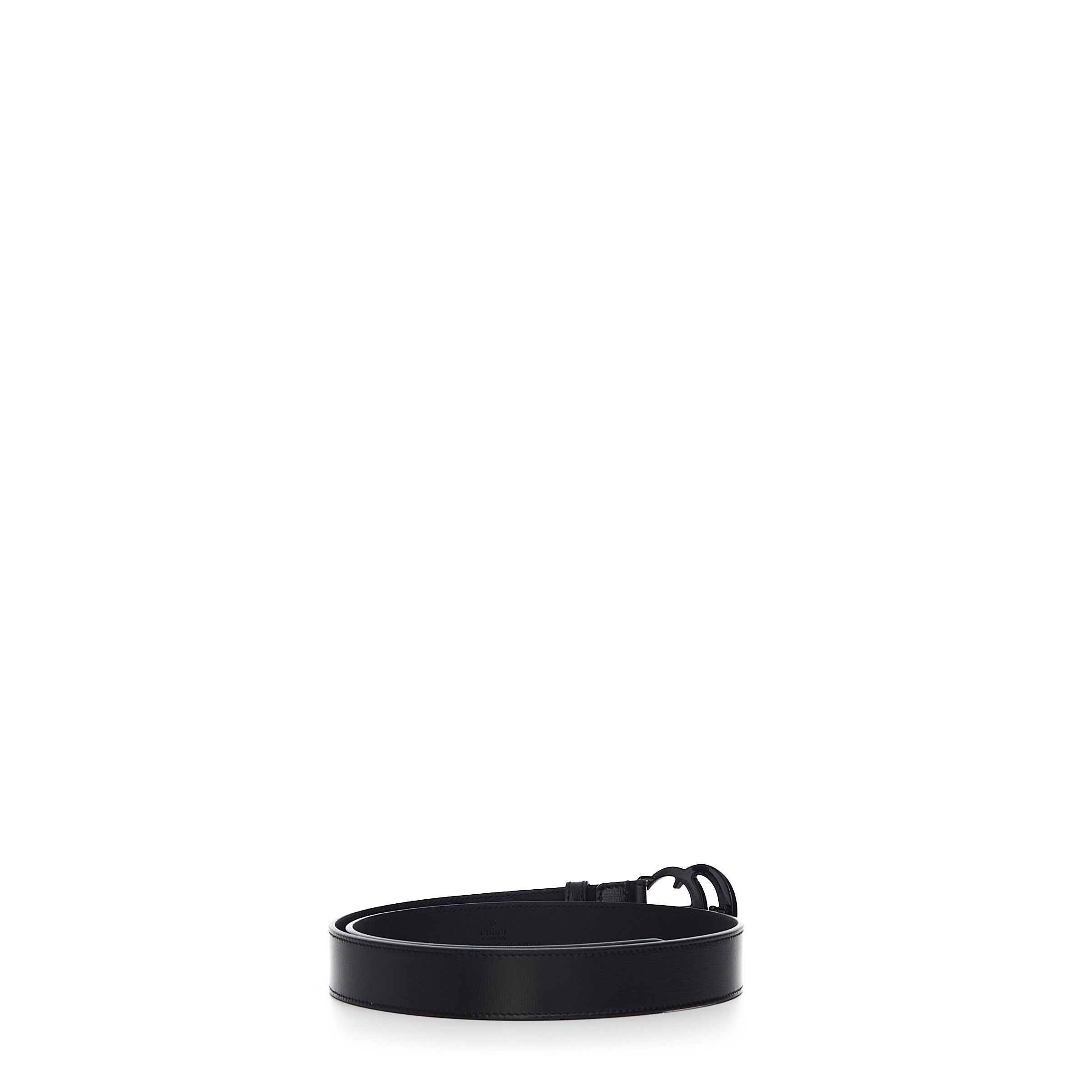Gucci Black Leather Belt With Black GG Marmont Buckle Size 100 Size ONE SIZE - 6 Thumbnail