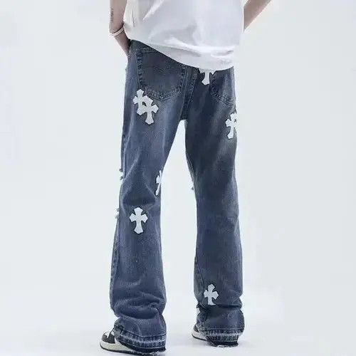 Japanese Brand × Jean High street hip hop cross patch bootcut jeans Size US 32 / EU 48 - 3 Thumbnail