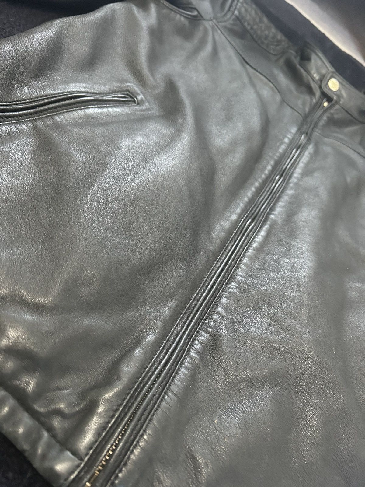 Massimo Dutti Massimo Dutti 2000s Vintage Leather Racer Jacket Size US M / EU 48-50 / 2 - 4 Thumbnail