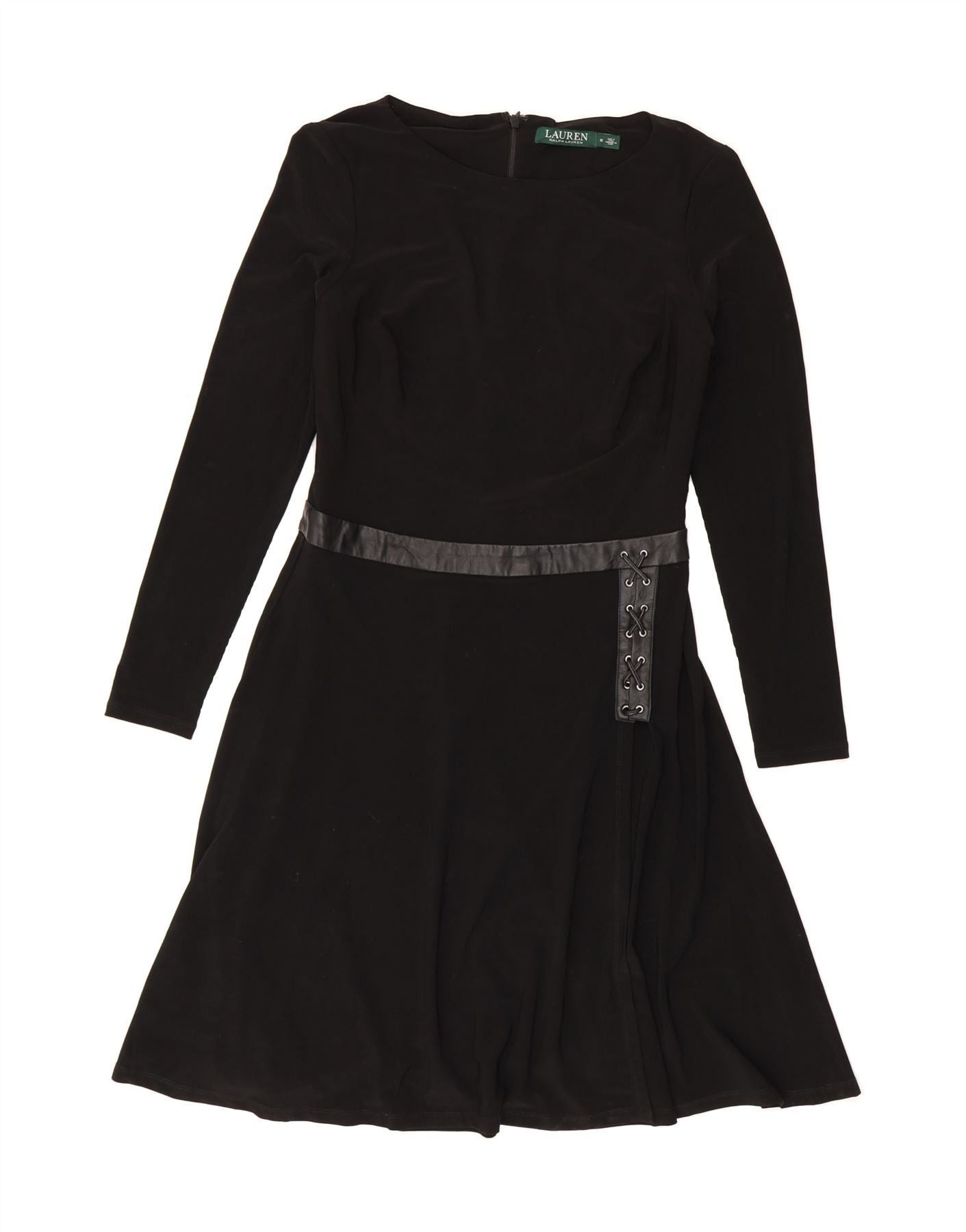 Ralph Lauren Womens Long Sleeve A-Line Dress US 6 Medium Black Polyester Size XS / US 0-2 / IT 36-38 - 1 Thumbnail