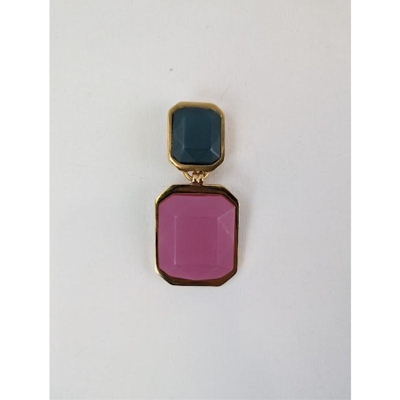 Saint Laurent Paris o1rshd1 Size: OS / Octagon Earring in Metal and Resin Multi Size ONE SIZE - 3 Thumbnail