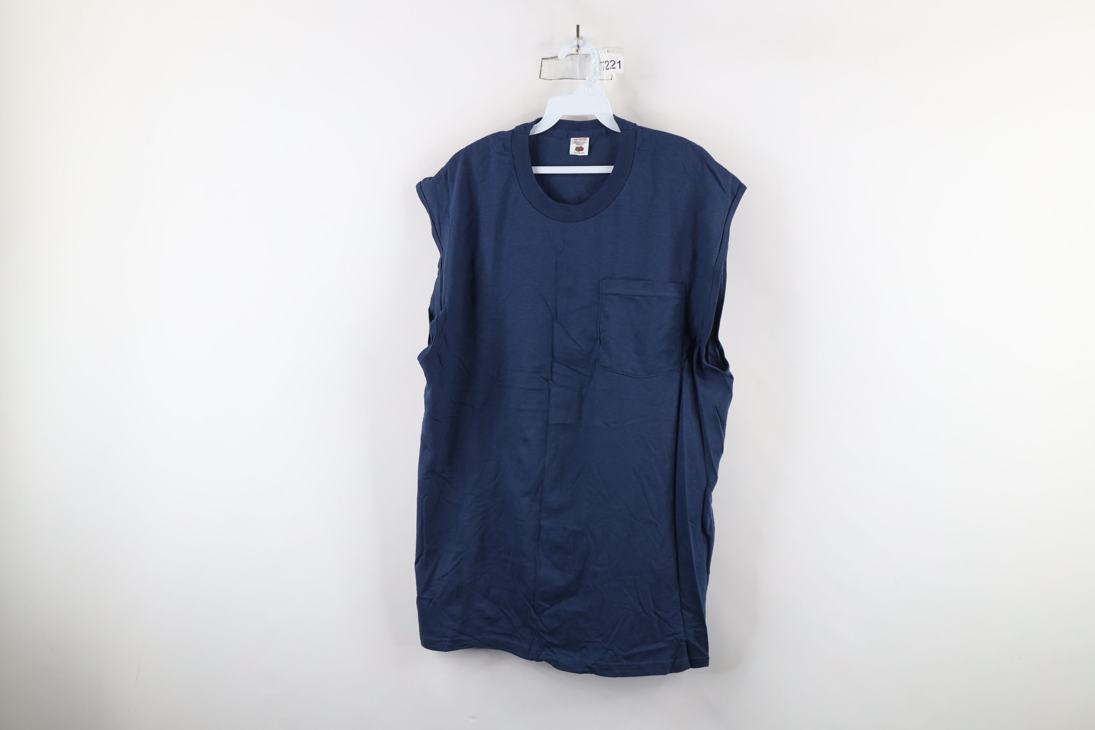 Vintage Vintage 90s Streetwear Sleeveless Muscle T-Shirt Cotton Blue Size US XL / EU 56 / 4 - 1 Thumbnail