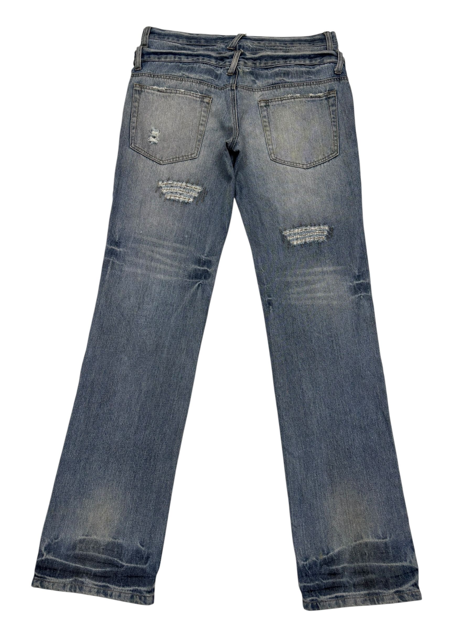 Tornado Mart ZEROSAIL Punk Double Waist Distressed Denim Jeans Size US 33 - 8 Thumbnail