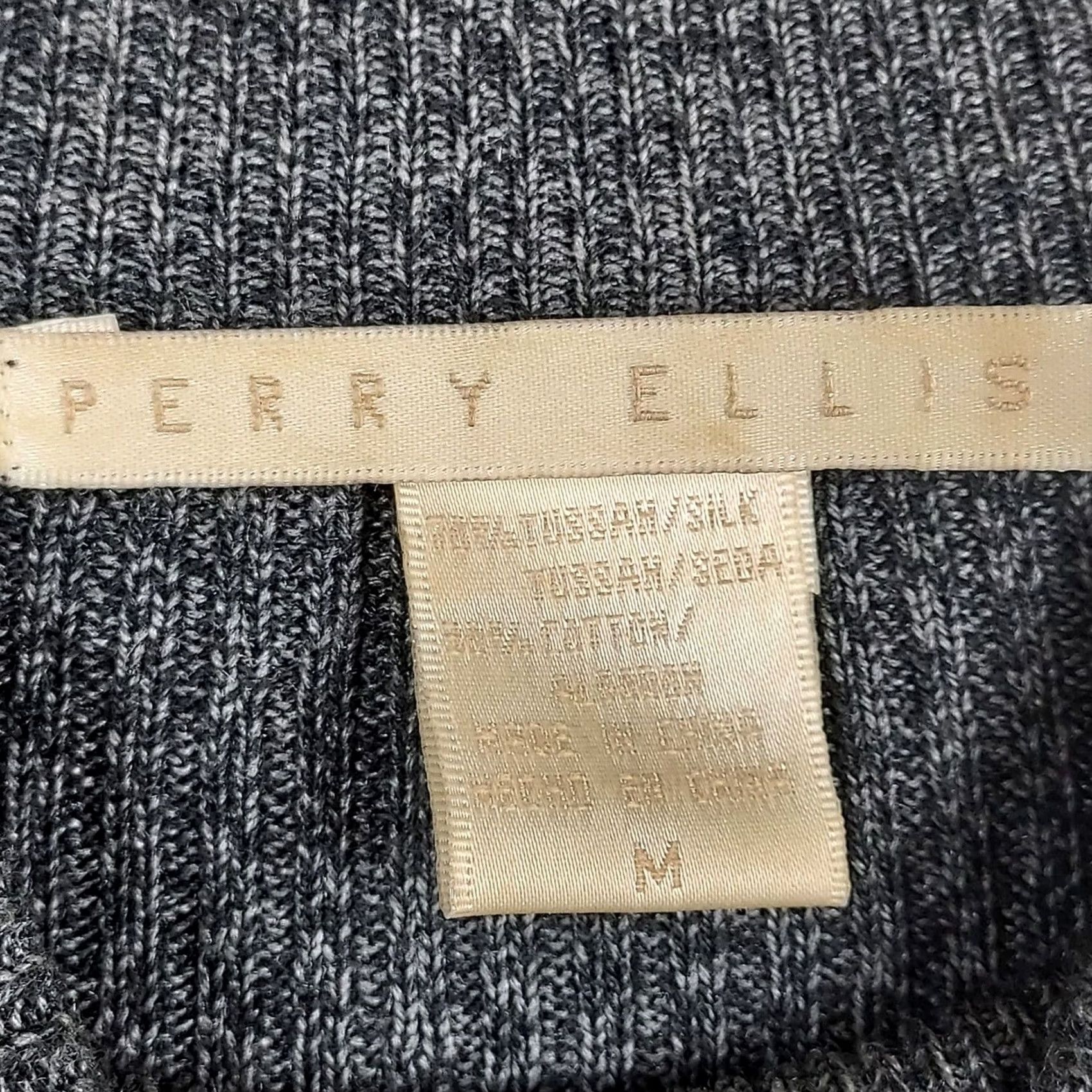 Perry Ellis Perry Ellis Womens Gray Ribbed Mock Neck Sweater Knit Lightweight Pullover Medium M Size M / US 6-8 / IT 42-44 - 3 Thumbnail