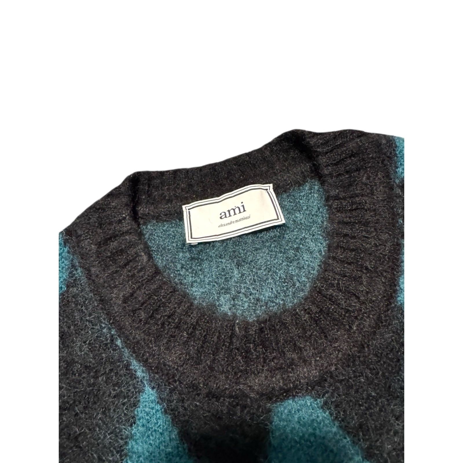 Vintage AMI Paris Alexandre Mattiussi Jumper M Teal Black Diamond Print Mohair Blend Womens Size M / US 6-8 / IT 42-44 - 6 Thumbnail