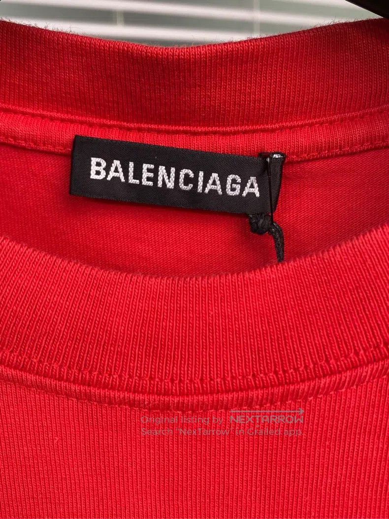 Balenciaga Balenciaga Short-sleeve T-shirt letter print logo red Size US XS / EU 42 / 0 - 6 Thumbnail