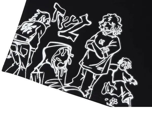VIBE Streetwear Funny Anime Cartoon Graphic Oversized T-Shirt y2k Size US L / EU 52-54 / 3 - 5 Thumbnail