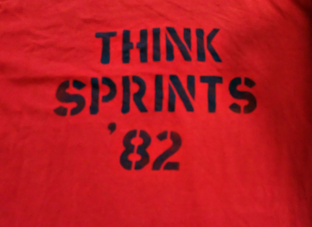 Vintage Vintage Think Sprints 1982 T-Shirt Single Stitch Size US L / EU 52-54 / 3 - 2 Thumbnail