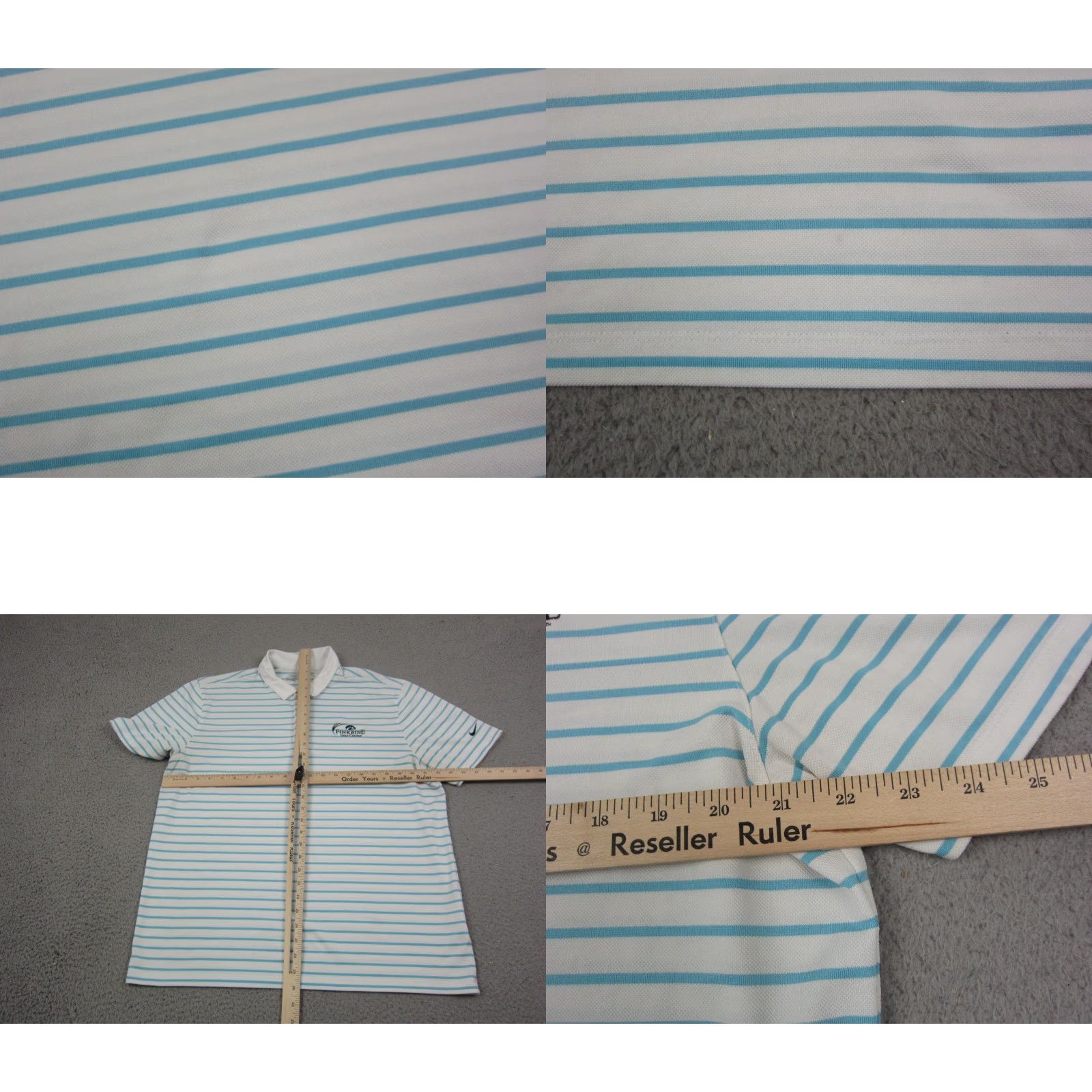 Nike Nike Golf Polo Shirt L Adult Blue Striped Dri-Fit Mens Shirt Size US L / EU 52-54 / 3 - 8 Thumbnail