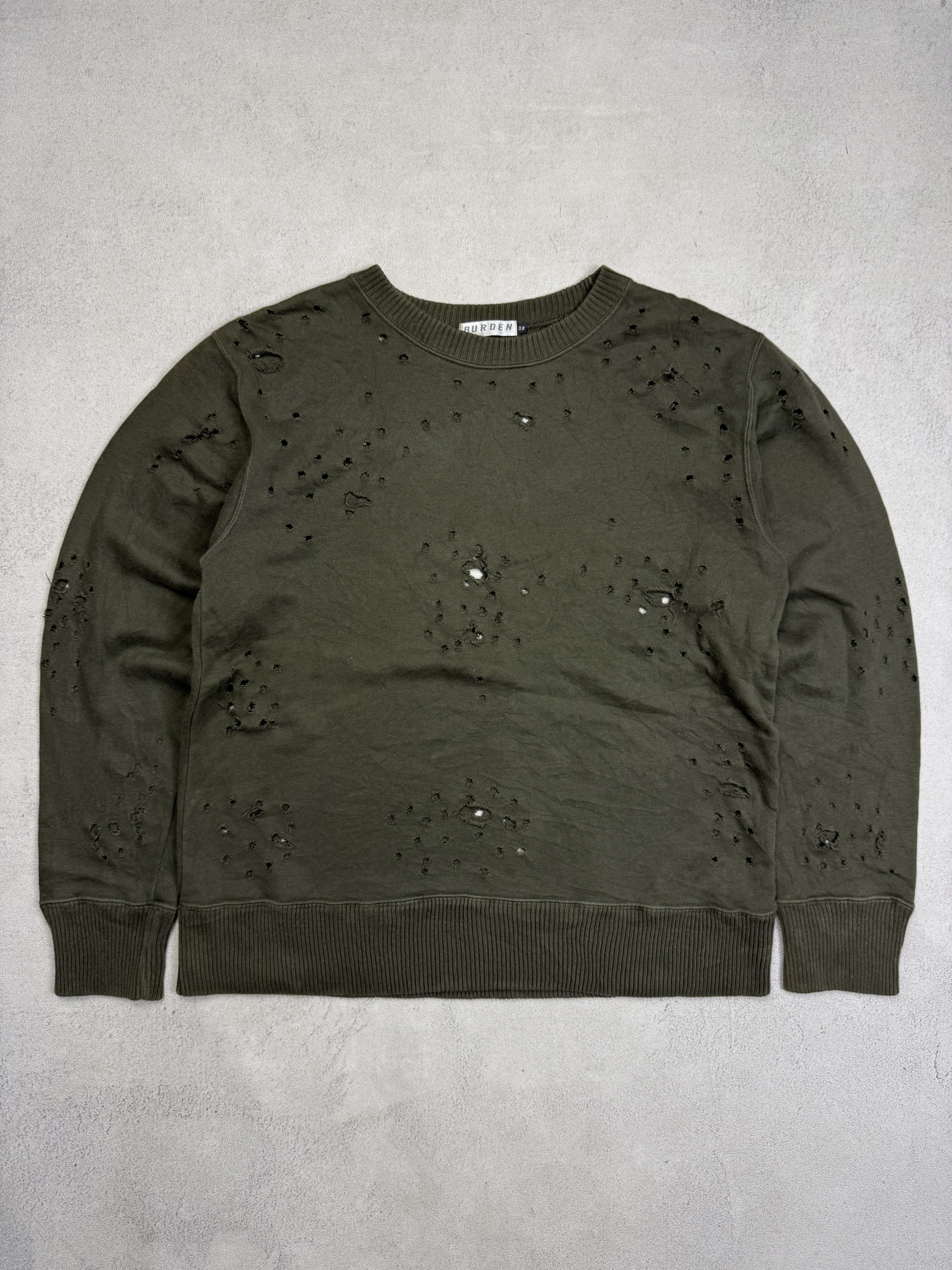 Japanese Brand Burden Distressed Destroyed Grunge Sweatshirt Crewneck Size US M / EU 48-50 / 2 - 5 Thumbnail