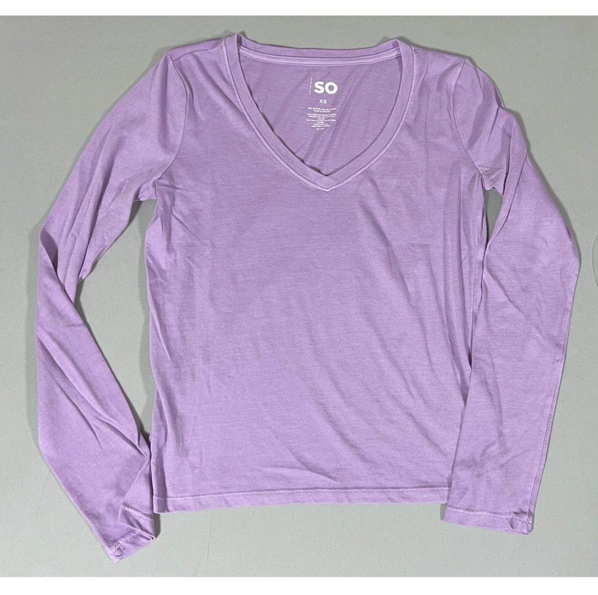 Sonoma Purple Pastel V-Neck Long Sleeve Shirt Top Blouse Tee XS 💜✨ Size XS / US 0-2 / IT 36-38 - 1 Thumbnail