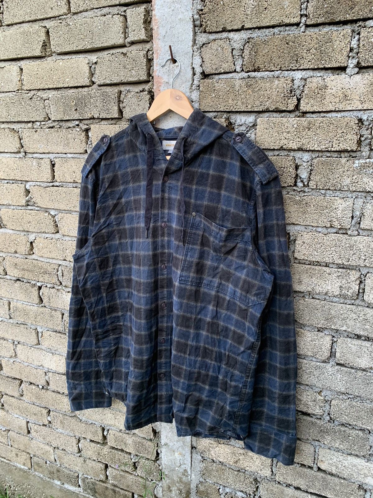 Diesel 🔥Steals🔥 Diesel Plaid Button Up With Hoodie Size US XL / EU 56 / 4 - 3 Thumbnail