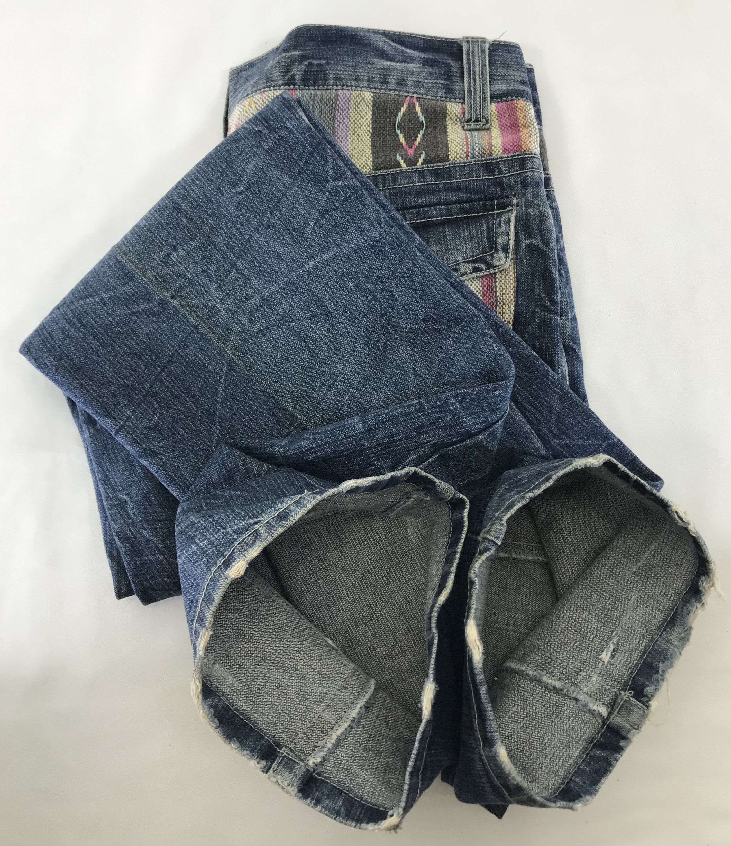 Japanese Brand Jungle Storm Distressed Design Flare Jeans Size US 33 - 14 Thumbnail