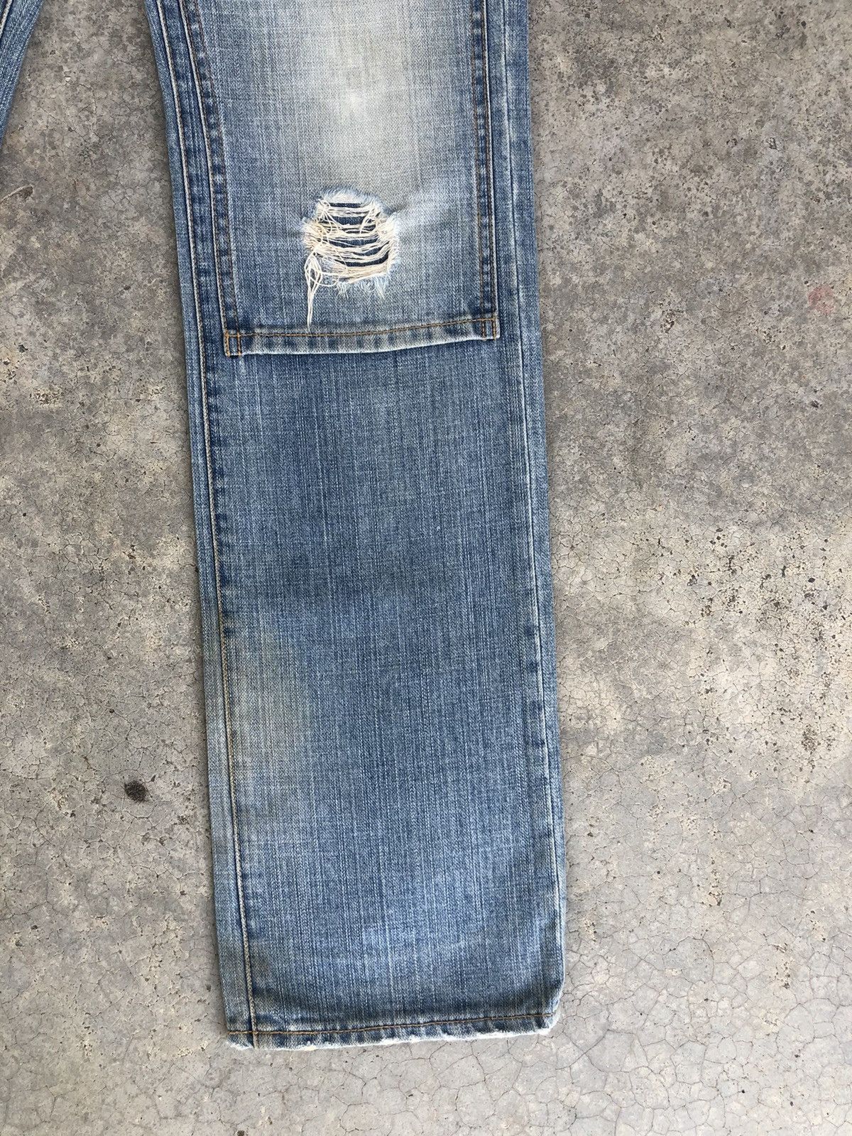 PPFM Japanese PPFM Double Waist Distressed Jeans Size US 33 - 7 Thumbnail