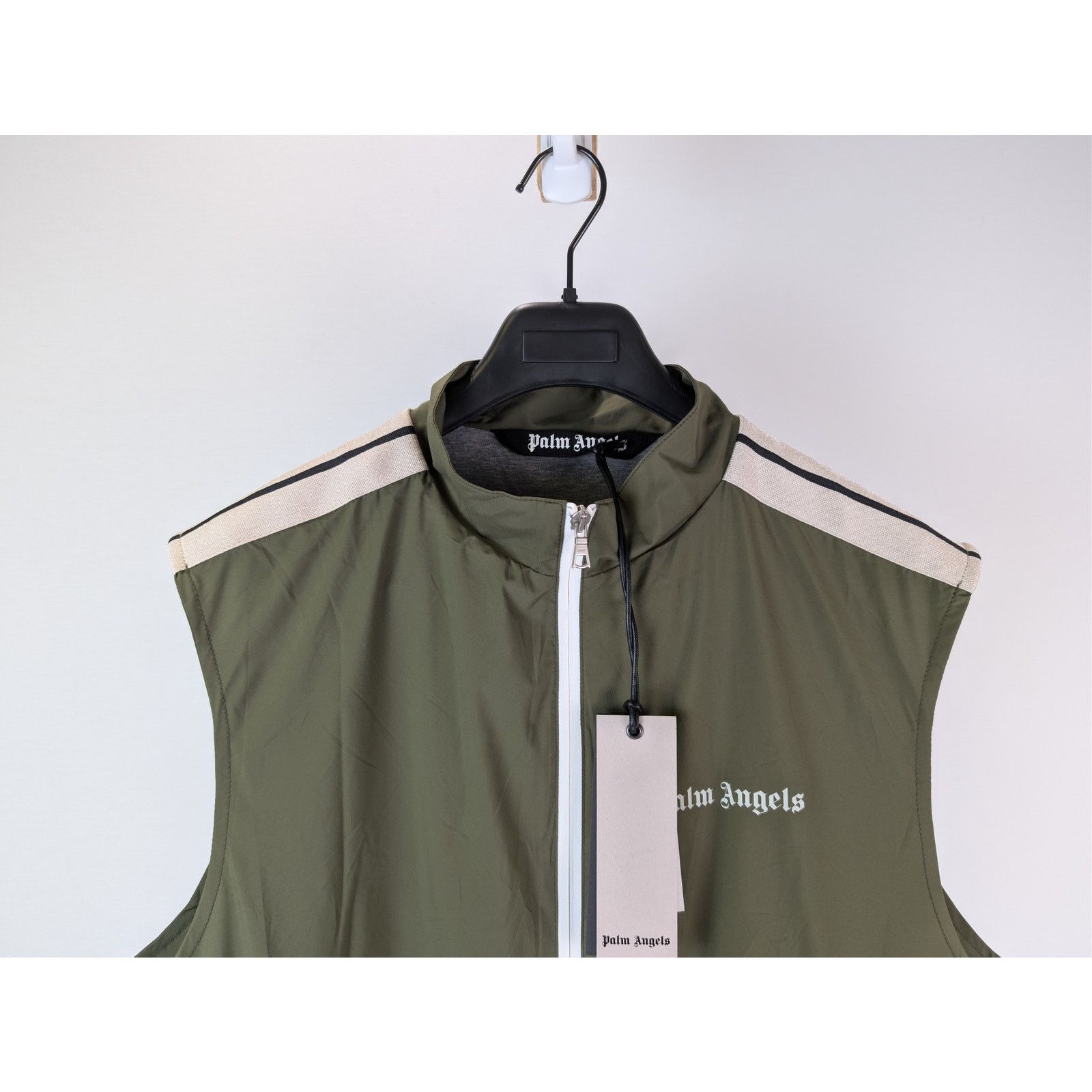 Palm Angels o1rshd1 Classic Logo Vest in Military Green / Off White Size US L / EU 52-54 / 3 - 3 Thumbnail