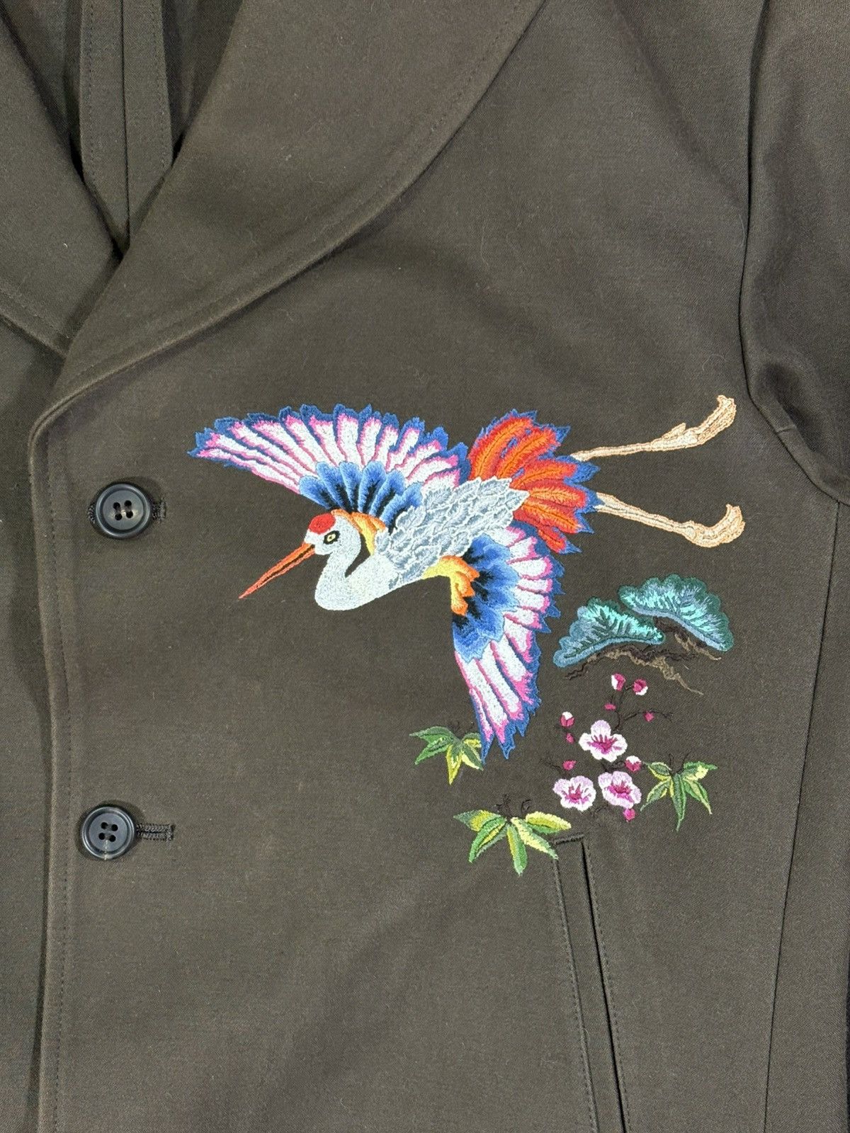 Yohji Yamamoto Embroidered Bird Jacket by Yohji Yamamoto Size L / US 10 / IT 46 - 7 Thumbnail