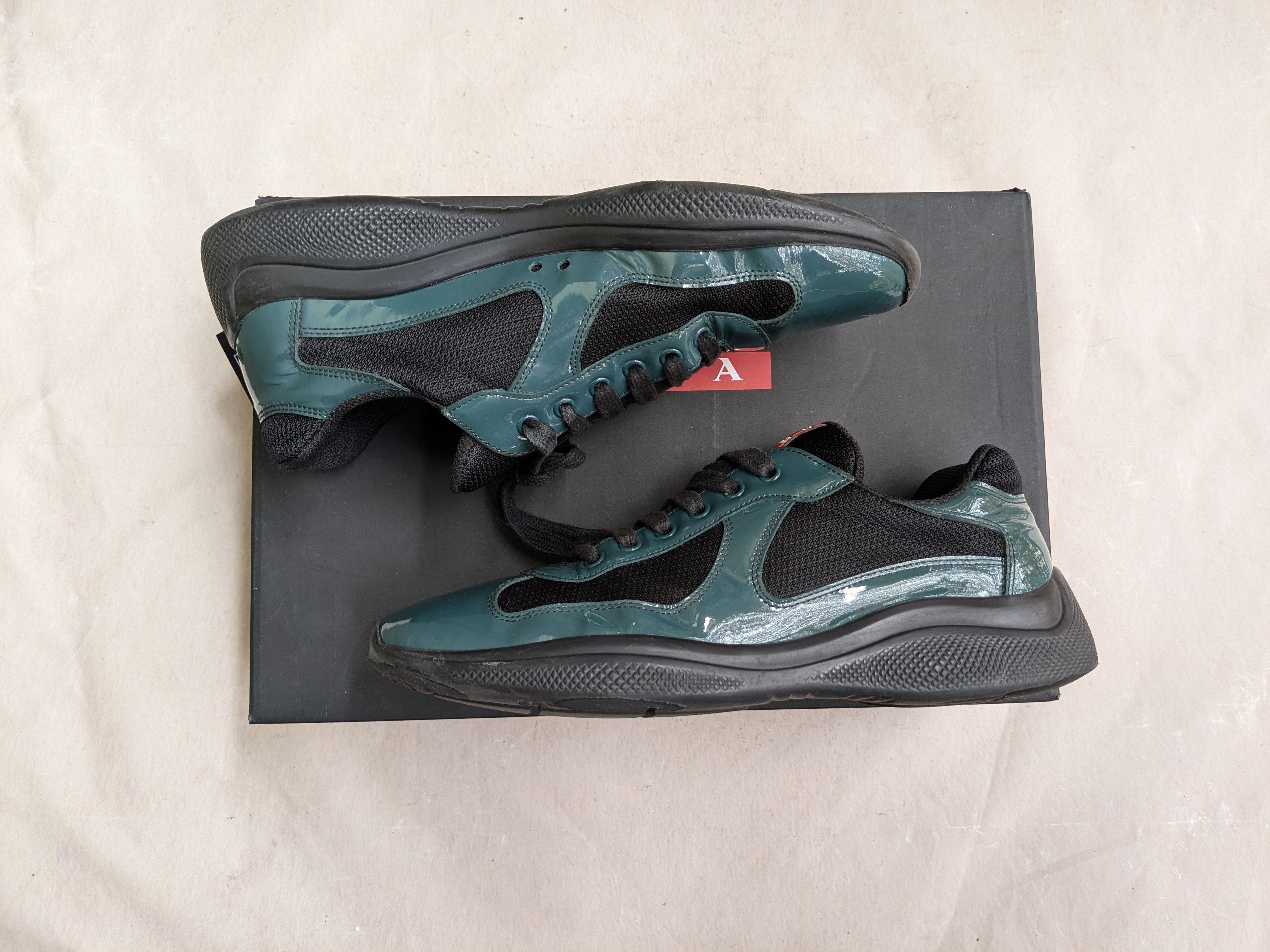 Prada Prada America's Cup Green Black Patent Leather 9 Size US 9 / EU 42 - 1 Thumbnail