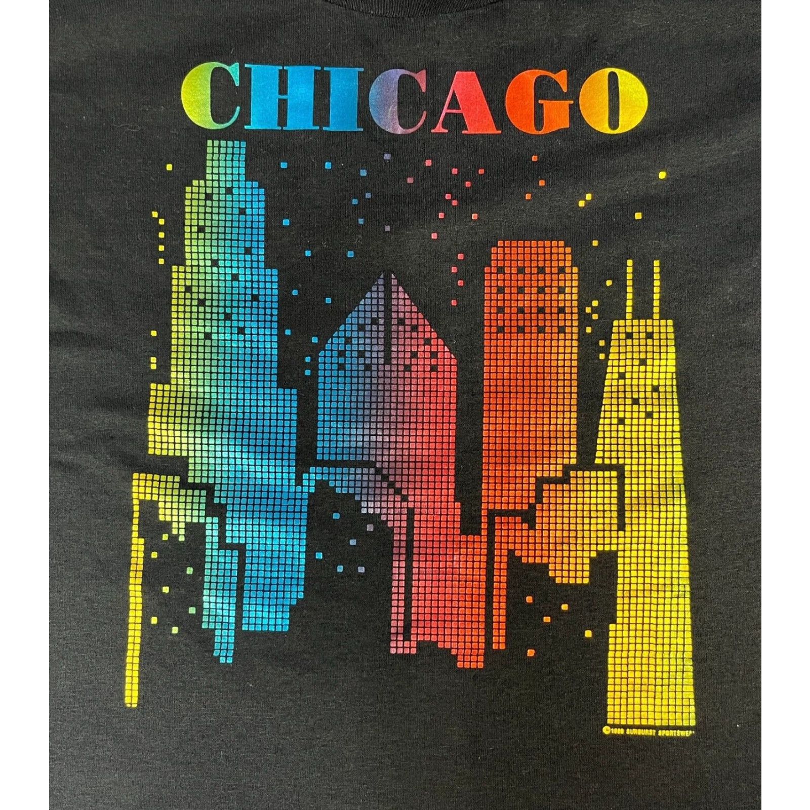 Vintage VINTAGE Chicago Screen Stars T-shirt - City USA 1988 Crew Neck Short Sleeve Black L Mens Size US L / EU 52-54 / 3 - 3 Thumbnail