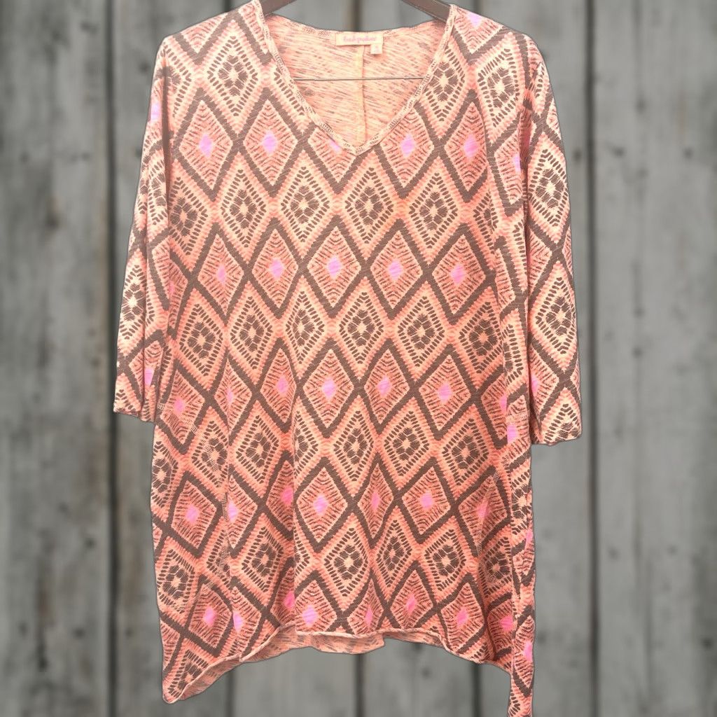 Vintage Fresh Produce Geometric Orange Tunic Womens XL Shirt Size XL / US 12-14 / IT 48-50 - 1 Thumbnail