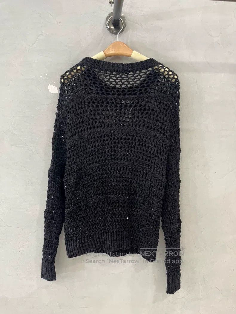 Brunello Cucinelli Brunello Cucinelli Black Sequin Cut-Out Top Size M / US 6-8 / IT 42-44 - 5 Thumbnail