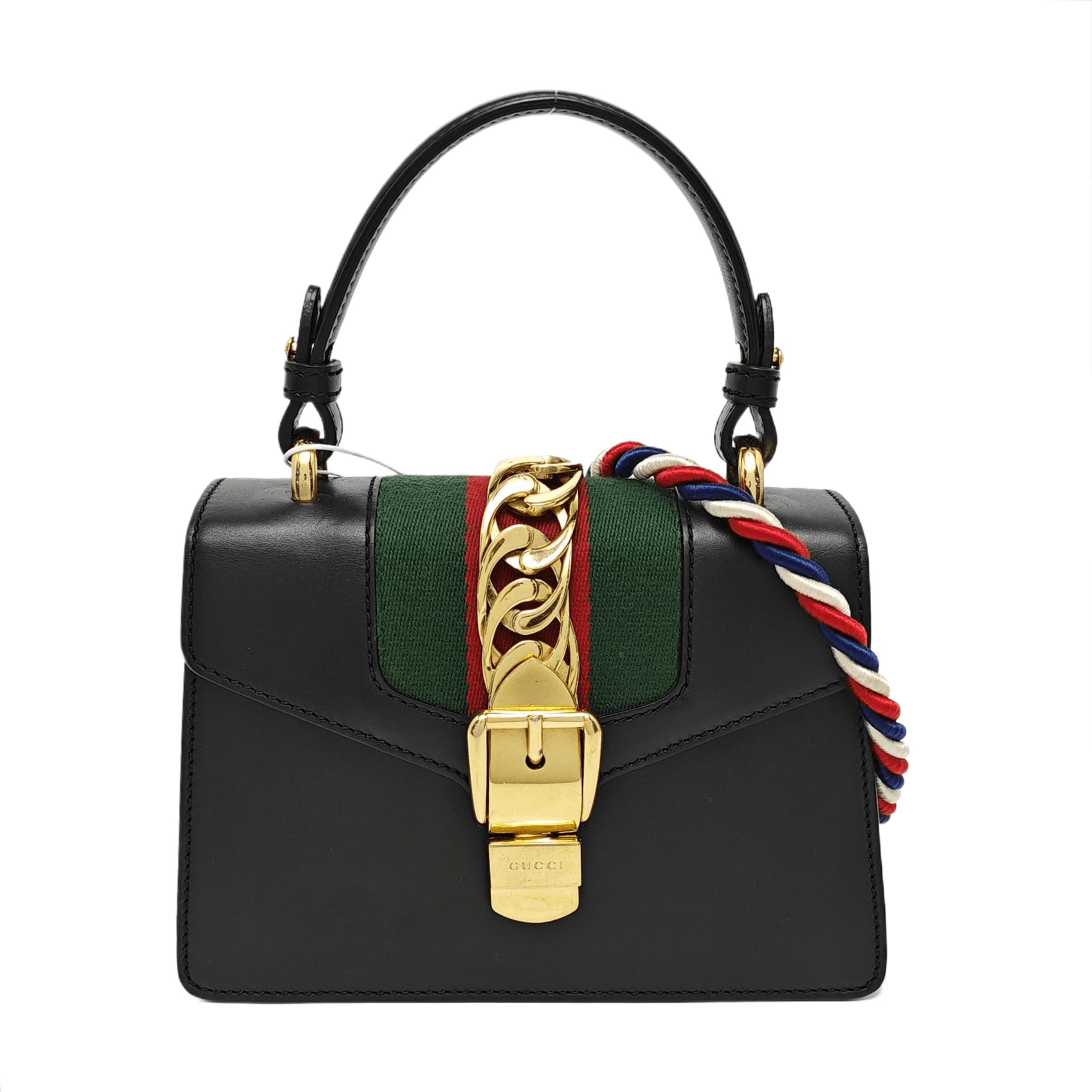 Gucci Gucci Sylvie Mini Black Leather Shoulder Bag Size ONE SIZE - 1 Thumbnail
