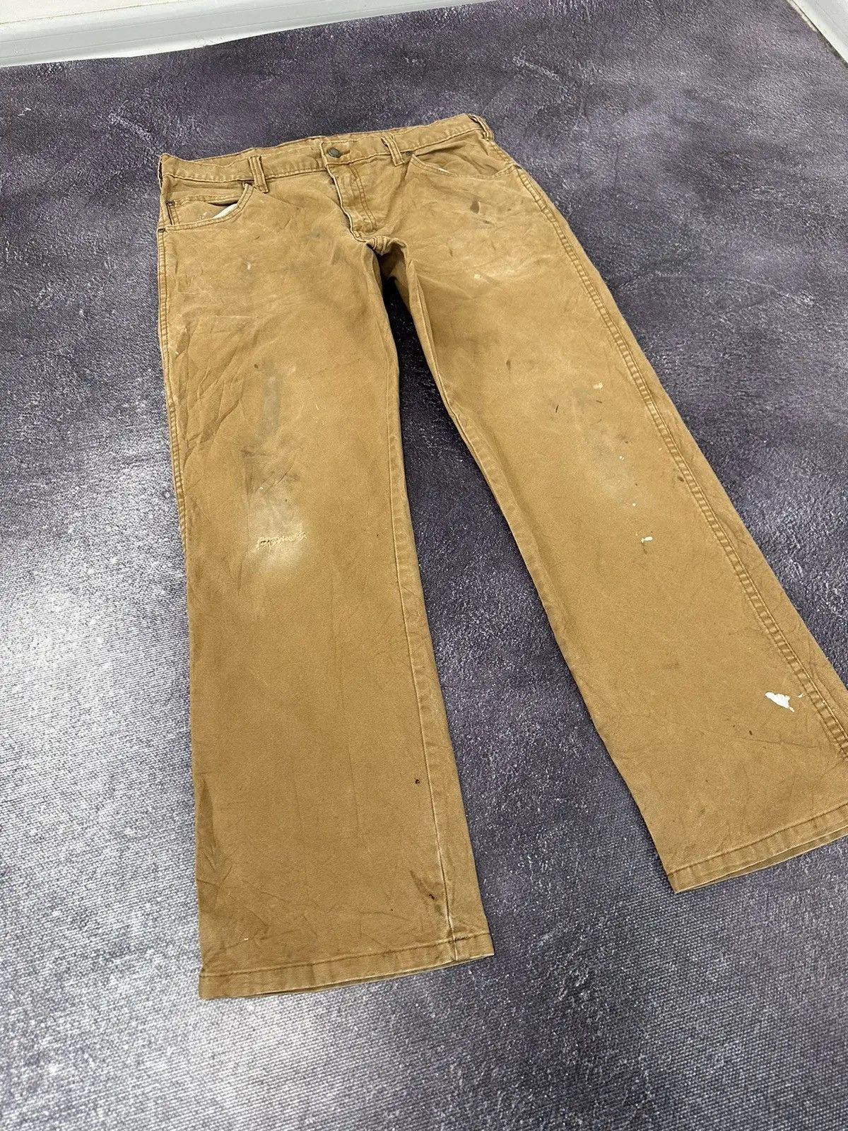 Dickies × Vintage Vintage Dickies USA Hype Mustard Work Carpenter Pants Size US 34 / EU 50 - 7 Thumbnail